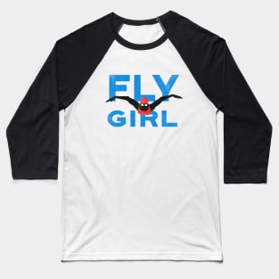 Fly Girl Womens Swimming Baseball T-Shirt